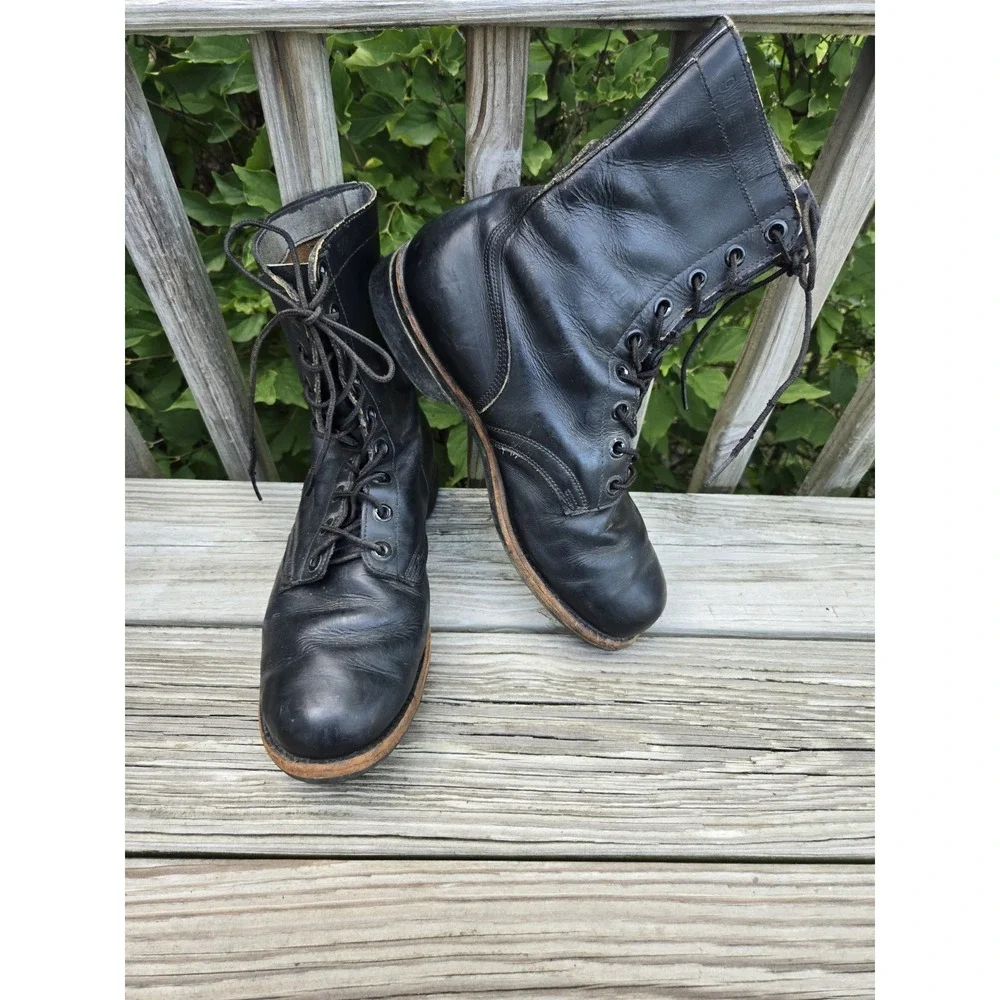 Vintage 1960s BF Goodrich 7-66 Black Military Combat Boots Sz 9W Slip knot